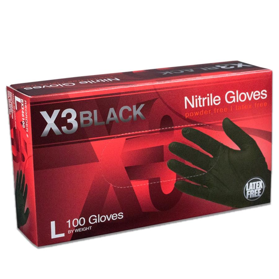 X3 Black Nitrile Gloves
